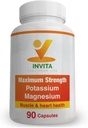 Invita Kalium Magnesium Supplement (90 capsules) Hoge Absorptie Kalium Magnesium Complex met aspartaat en Chloride - Ondersteunt Cardiovasculaire, Spieren en Zenuwgezondheid - Niet GGO & Glutenvrij
