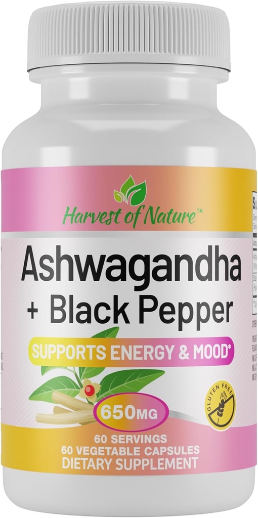 Oogst van de natuur gelukkig kalm Ashwagandha & Black Pepper