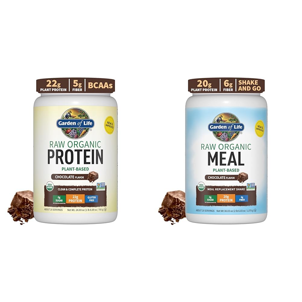 Tuin van het leven Biologische Vegan Chocolate Proteïne Poeder Rauwe Biologische Maaltijd Vervanging Shakes - Chocolate Plant Based Vegan Proteïne Poeder