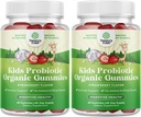 Natures Craft USDA Biologische Probiotische Gummies voor kinderen - Vegan Non-GMO Kids Probiotische Gummy Vitamine voor Immuniteit en Digestieve Gezondheid - Voorzichtig 2,5B CFU Biologische Probiotica Aardbei Smaak (4 Maand)