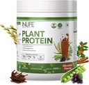 INLIFE Plant Proteïnepoeder - Pea, Quinoa en Bruine Rijst - 25 g Proteïne - Ashwagandha, Groene thee en druivenzaadextract - Supplement (500 g, chocolade)