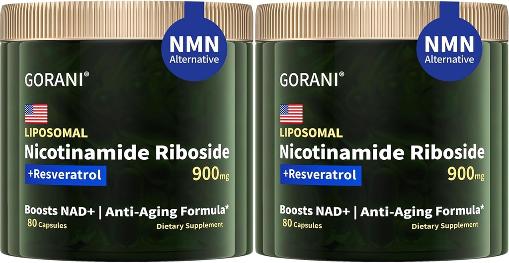 Gorani NAD+ Supplement 900MG, Nicotinamide Riboside, Liposomale Resveratrol, Quercetine (2)