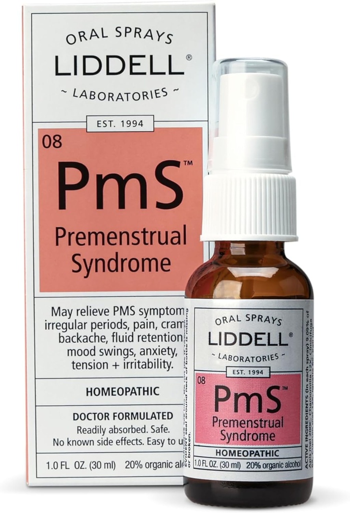 Liddell PMS - Natuurlijke Homeopathische Oral Spray - Kan helpen met problemen in verband met periode spierproblemen, Mood Swings, en terug Ongemak - 1,0 fl. Oz