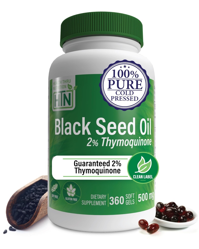 Health Thru Nutrition Black Seed Oil 500mg 360 Softgels 