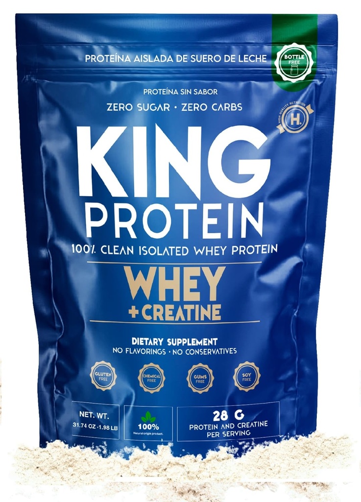 Clean Unflavored Whey Isolate Protein Powder with Creatine 