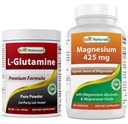 L-Glutamine Pure Powder 1 LB & Magnesium Glycinate 425 mg