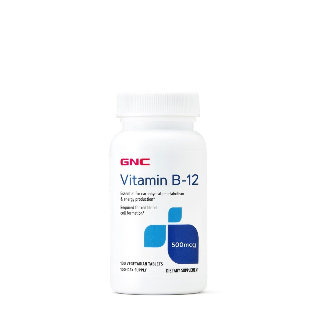 GNC vitamine B-12 500mcg, ondersteunt energieproductie, 100 tabletten