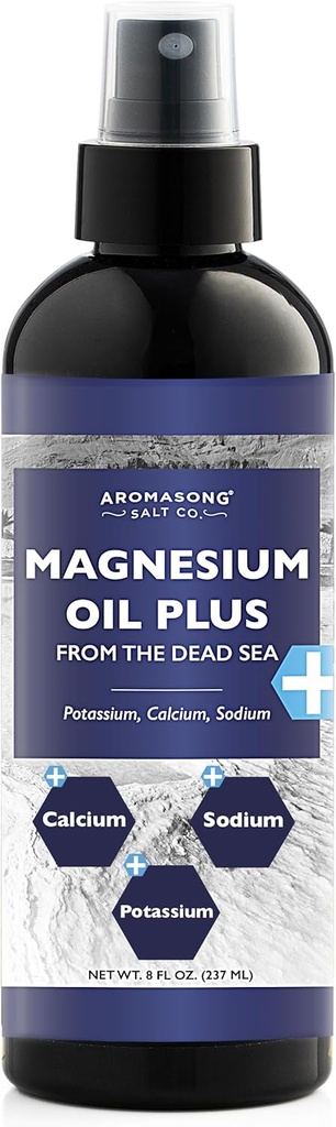 Aromasong Extra sterkte Ultra-pure Magnesium Spray (23 mg Magnesium in elke spray) 8 Oz, bekend om te worden gebruikt voor het verzachten van hoofdpijn, en beenproblemen