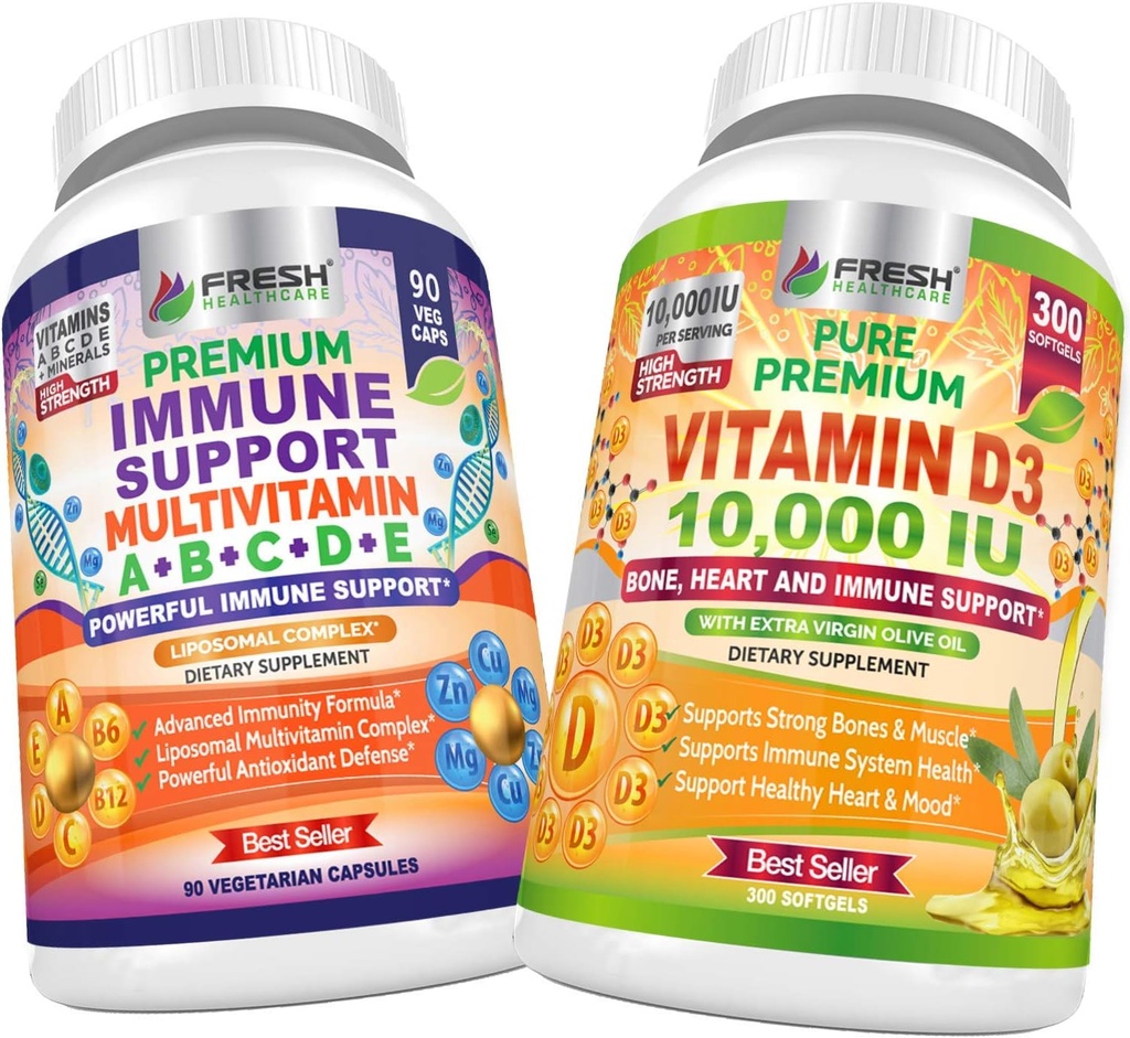 VERSE GEZONDHEIDSZORG Immune Multvitamine en vitamine D3 - bundel