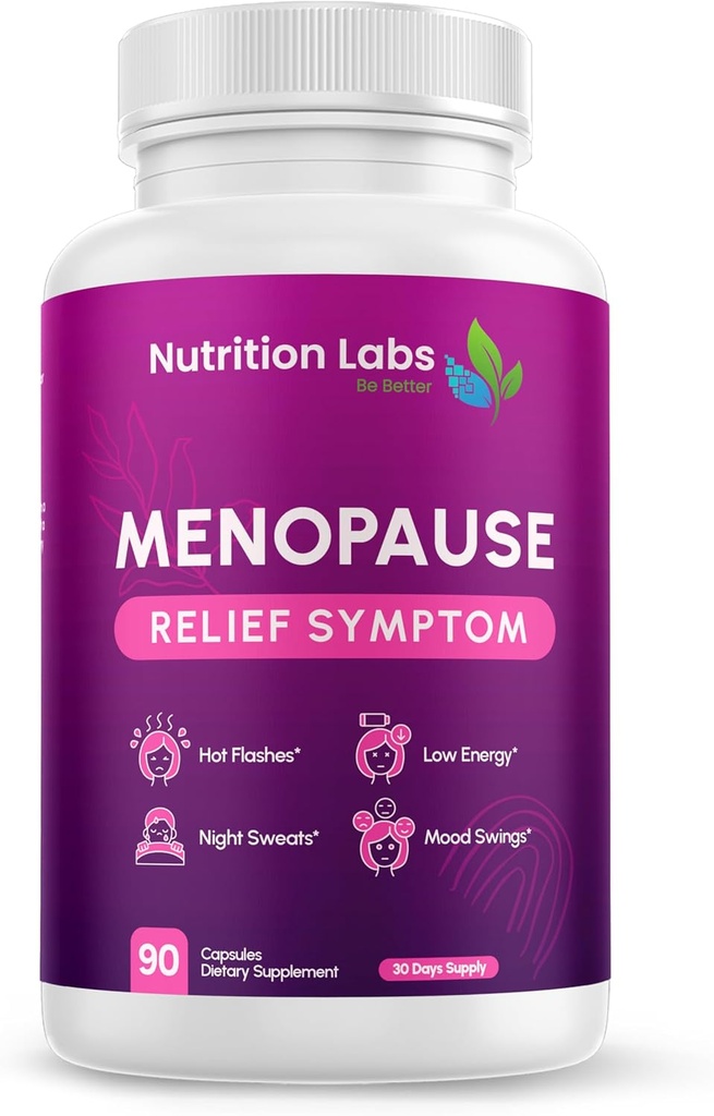 Menopauze Symptoom Relief and Support Supplement for Women, MAKTrek Technology Clinically Proven Vegan Ingredients Provide Menopauze Relief, Night Sweats & Hot Flash Relief, Drug-Free & Non-GMO. 90 CT