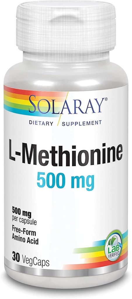 SOLARAY L-Méthionine - Acid Amino - 500 MG (30 capsules)