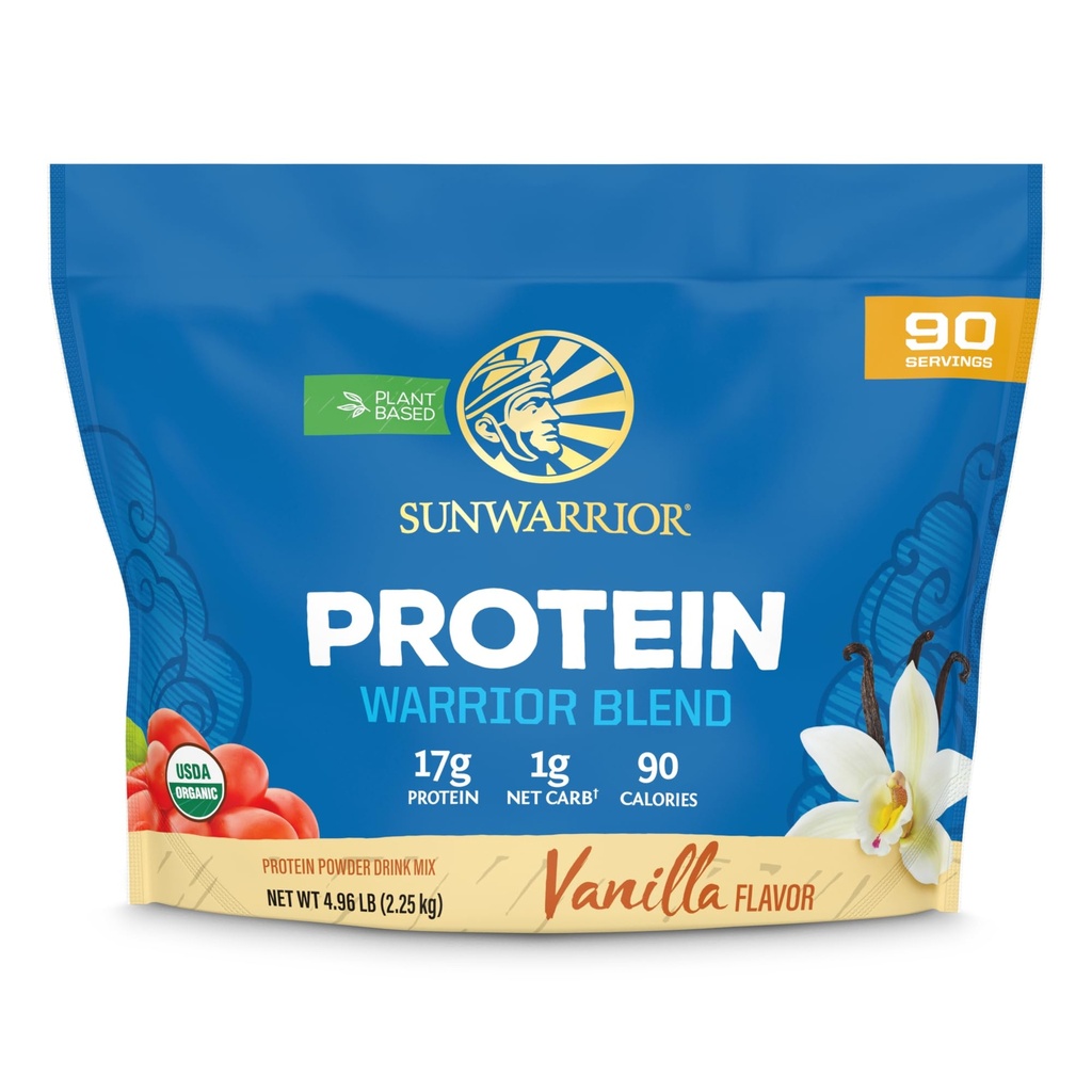 Organic Plant Based Protein Powder | Vegan Organic Protein Powder Vanilla Flavored with BCAA Amino Acids & Hemp Seed Pea Blend | Non-GMO Soy Dairy Filler & Gluten Free (Vanilla, 90 Servings)