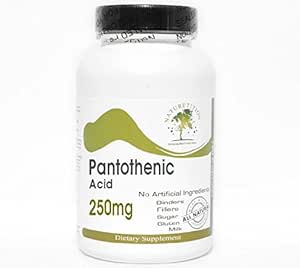 Pantotheenzuur 250mg ~ 200 Capsules - Geen additieven ~ Naturetitiesupplementen