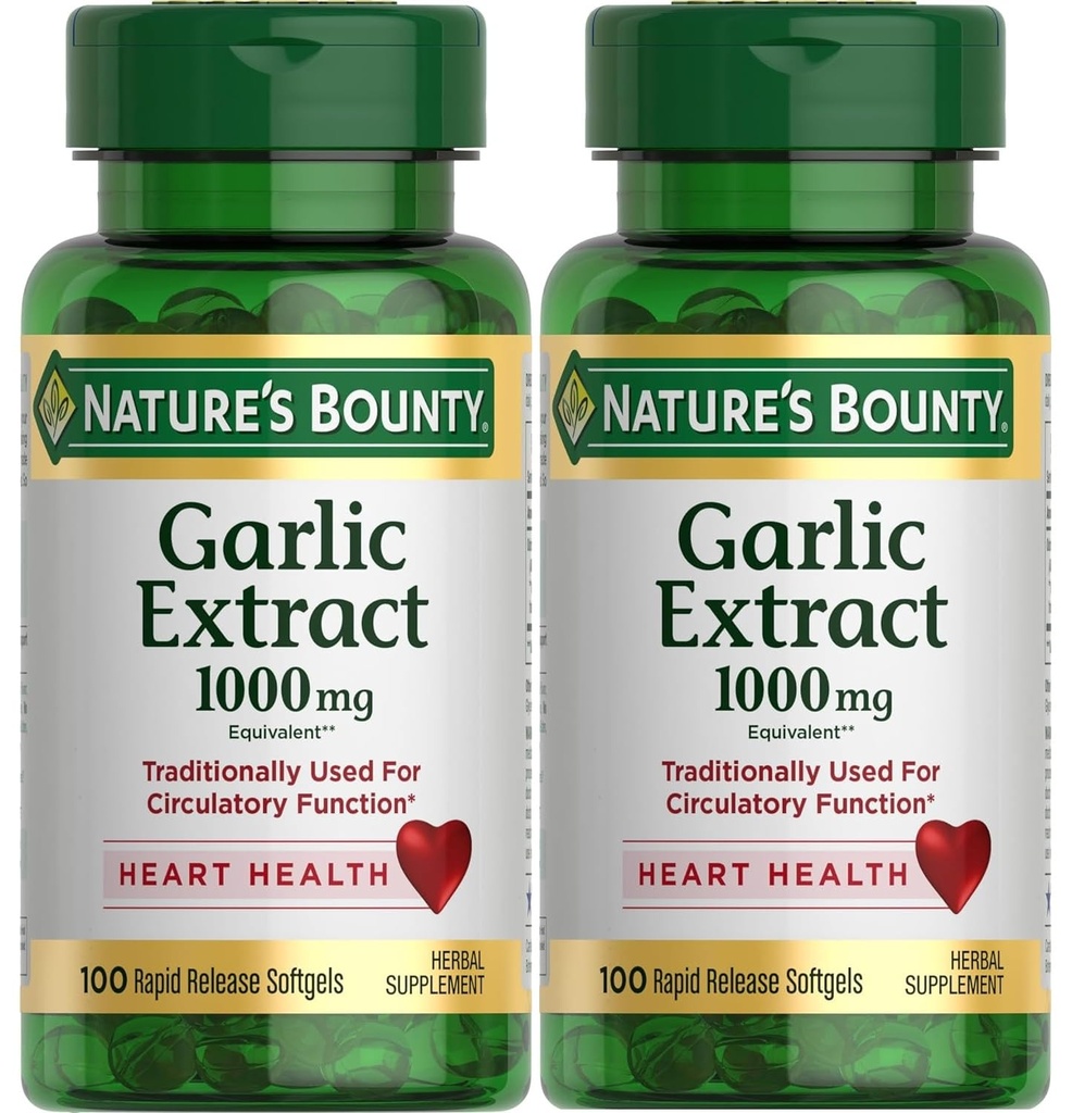 Nature's Bounty Knoflook Extract 1000 mg Softgels 100 ea (verpakking van 2)