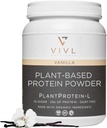 Plant Proteïne-L Poeder Vanille, Veganistisch, Biologisch, Geen Zuivel, Geen Suiker, Geen Gluten, Keto, Lage Carb, Schoon Ingrediënten, Lage Fodmap, voor mannen & Women, 25g, 27 Servers, 33oz
