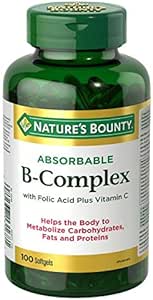 Nature's Bounty Absorbeerbare B-complex met Foliumzuur Plus Vitamine C, 100 Softgels