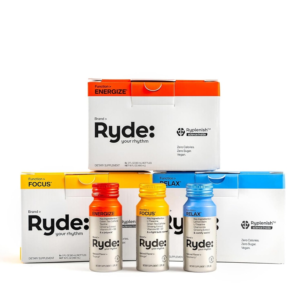 Ryde: Discovery Pack energize, Focus & Relax Shots 