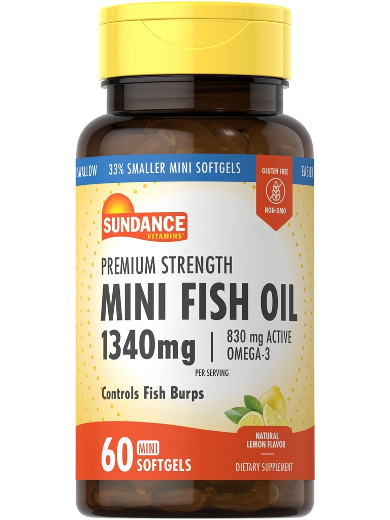 Sundance Mini huile de poisson softgels 1340mg.60 Comte.
