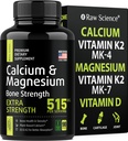 Calciumcitraat met vitamine D3 K2 & Magnesium Glycinate - Bone Strength Supplement - Plant Based Calcium Supplements for Women & Men - Magnesium and Calcium D3 K2 Pillen voor Bone Health - 90 Capsules