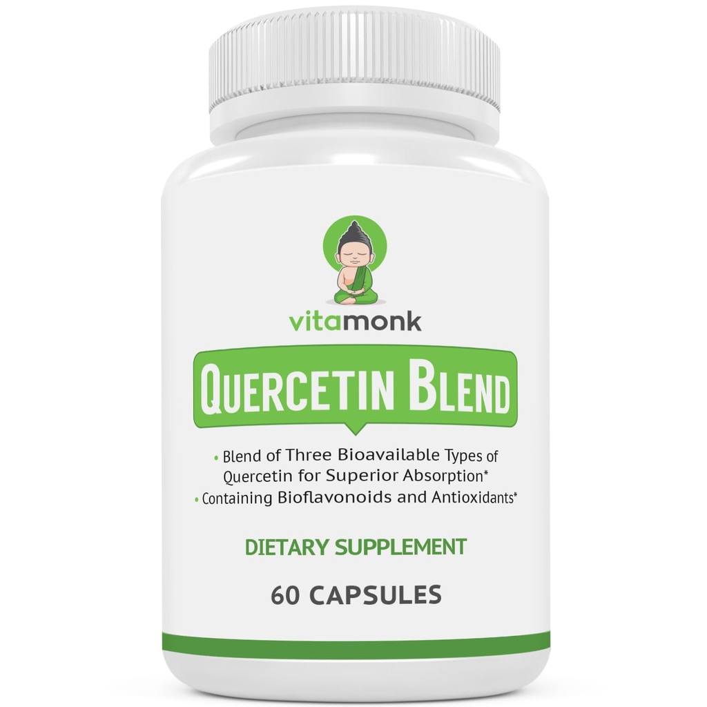 VitaMonk Quercetin Complex - 3 bioactieve vormen van quercetine - isoquercetine, quercetinedihydraat en quercetine Phytosome - voor superior Absorptie - quercetine 500 mg capsules - quercetine met bromelaïne