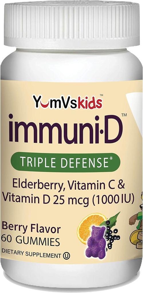 ImmuniD Vlierbessen Gummies voor kinderen door YumVs Immune Support, Vitamine C & Vitamine D 