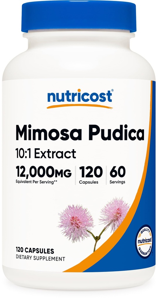 Nutricost Mimosa Pudica Zaad 10:1 Extract (120 capsules, 60 porties) (12.000 mg per portie) - Non-GMO, diervrij product