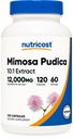 Nutricost Mimosa Pudica Seed 10:1 Extrait (120 capsules, 60 portions) (12 000MG par portion) - Produit sans OGM, sans animaux