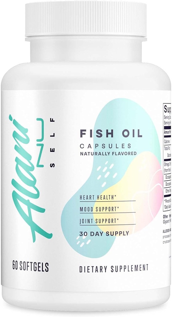 Alani Nu Omega 3 Visolie, 1500MG, 800mg EPA, 600mg DHA, Glutenvrij, (60 Softgels) 30 porties