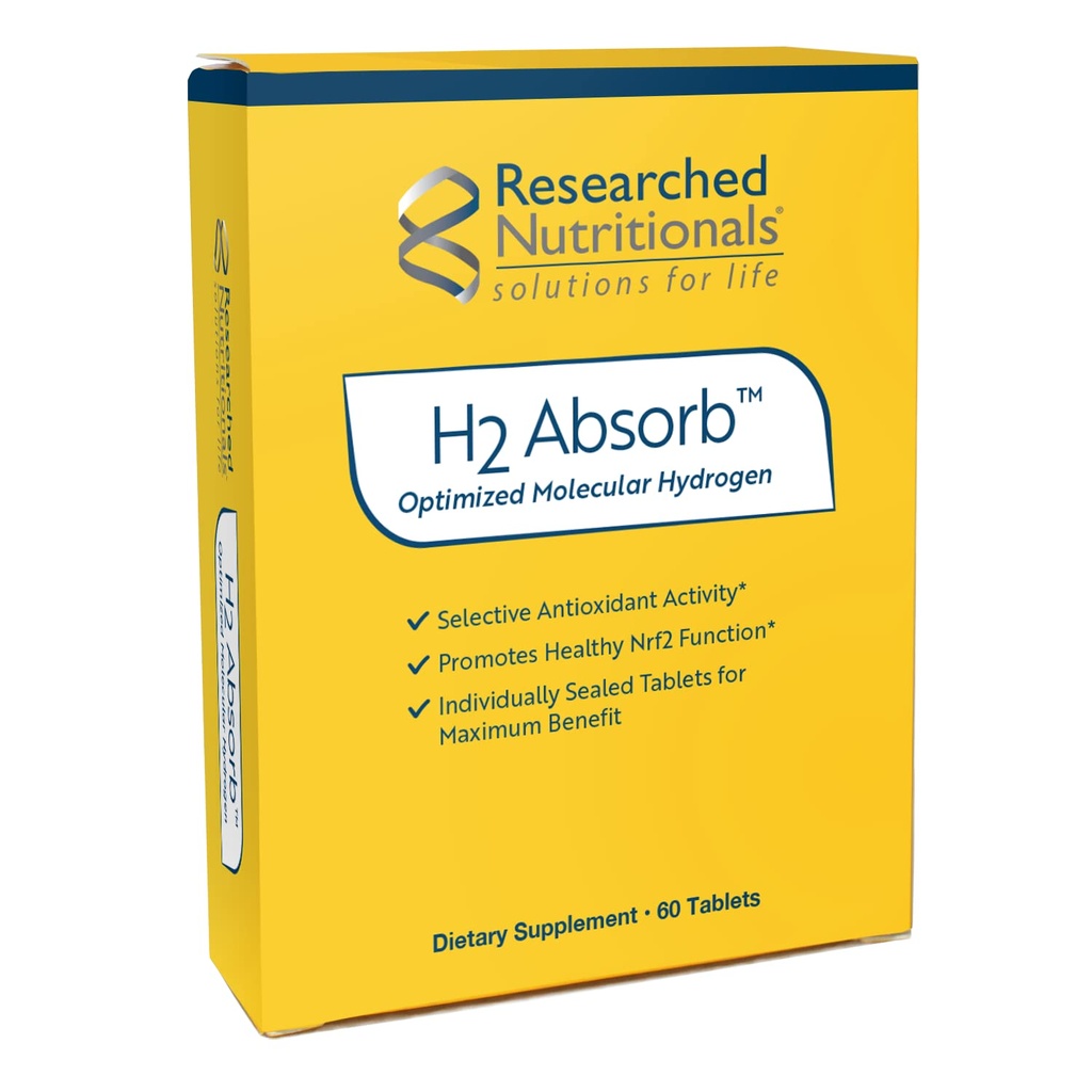 Onderzoek naar voedingssupplementen H2 Absorb Moleculaire waterstoftabletten - Instant Hydrogenated Water & Antioxidant Supplement - Verjongende drank ter bevordering van energie en gezonde veroudering (60 tabletten)