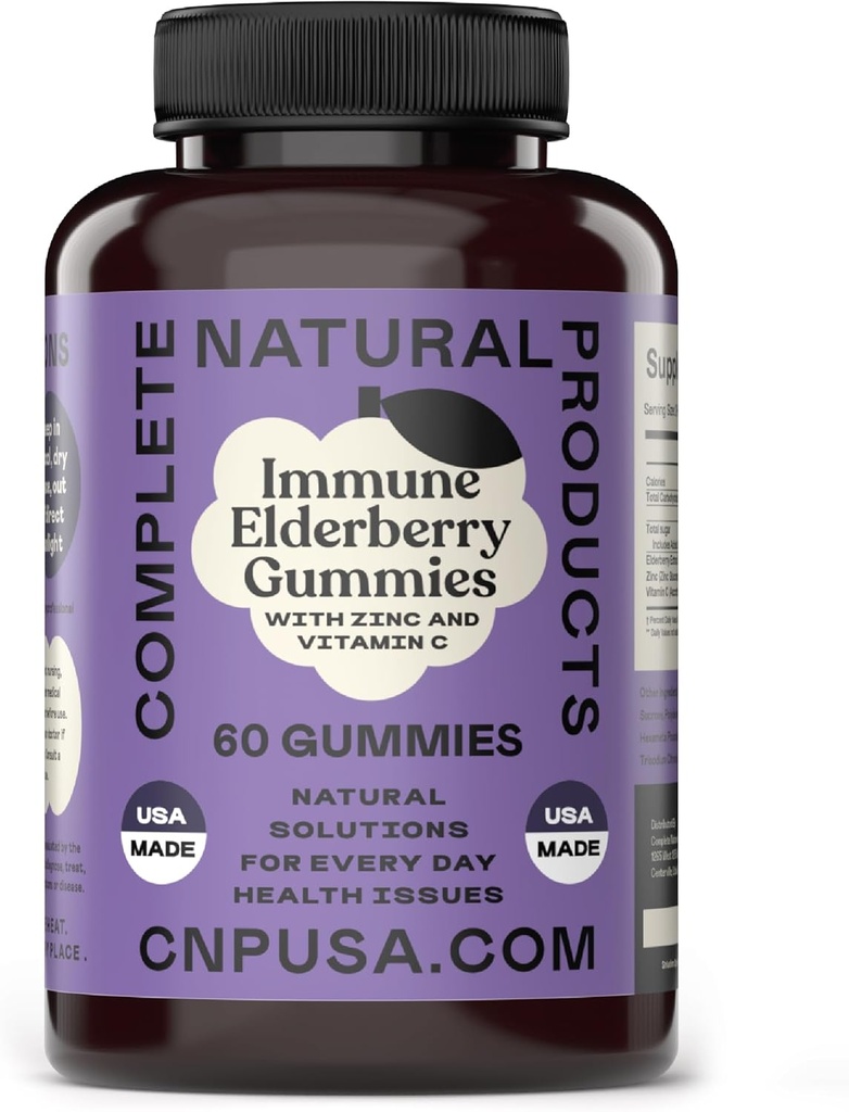 Vlierbessen Gummies - 60 Tel natuurlijk met zink, vitamine C, & Vlierbessen (Sambucas)