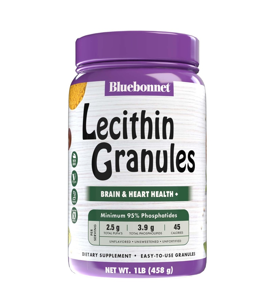 BlueBonnet Nutrition Super Earth Lecithin Granulaat, afgeleid van non-GMO soja, Glutenvrij, Veganistisch, Kosher gecertificeerd, geen suiker toegevoegd, 12,7 oz, geel, 12,7 Oz