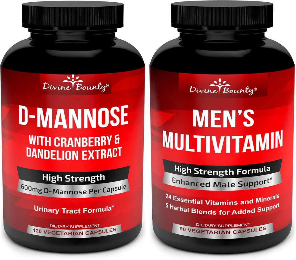 Divine Bounty D-Mannose Capsules & Heren Multivitamine Bundle