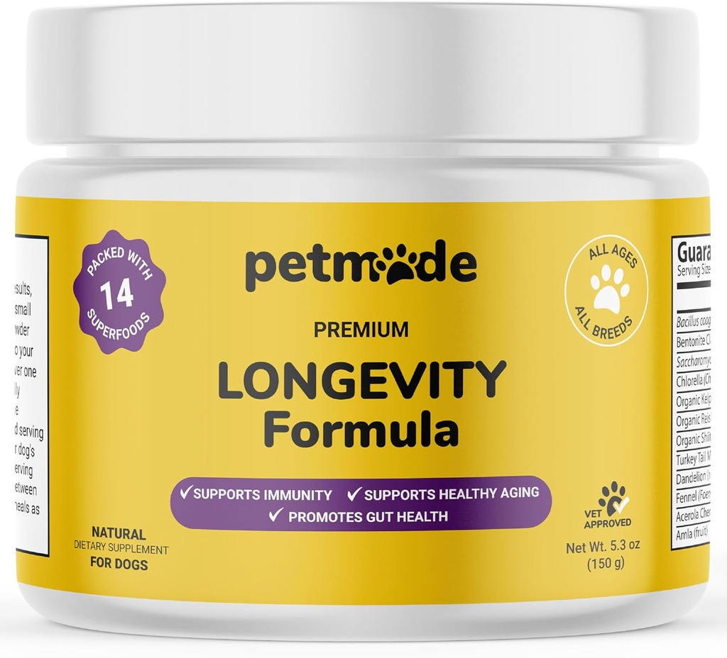 Turkey staart paddo voor honden - Hondenvitaminen en supplementen - Prebiotica & Probiotica voor de levensduur, Immune Support & Digestie - met Chlorella, Dandelion Root, Vitamine E & Meer- 5.3 Oz
