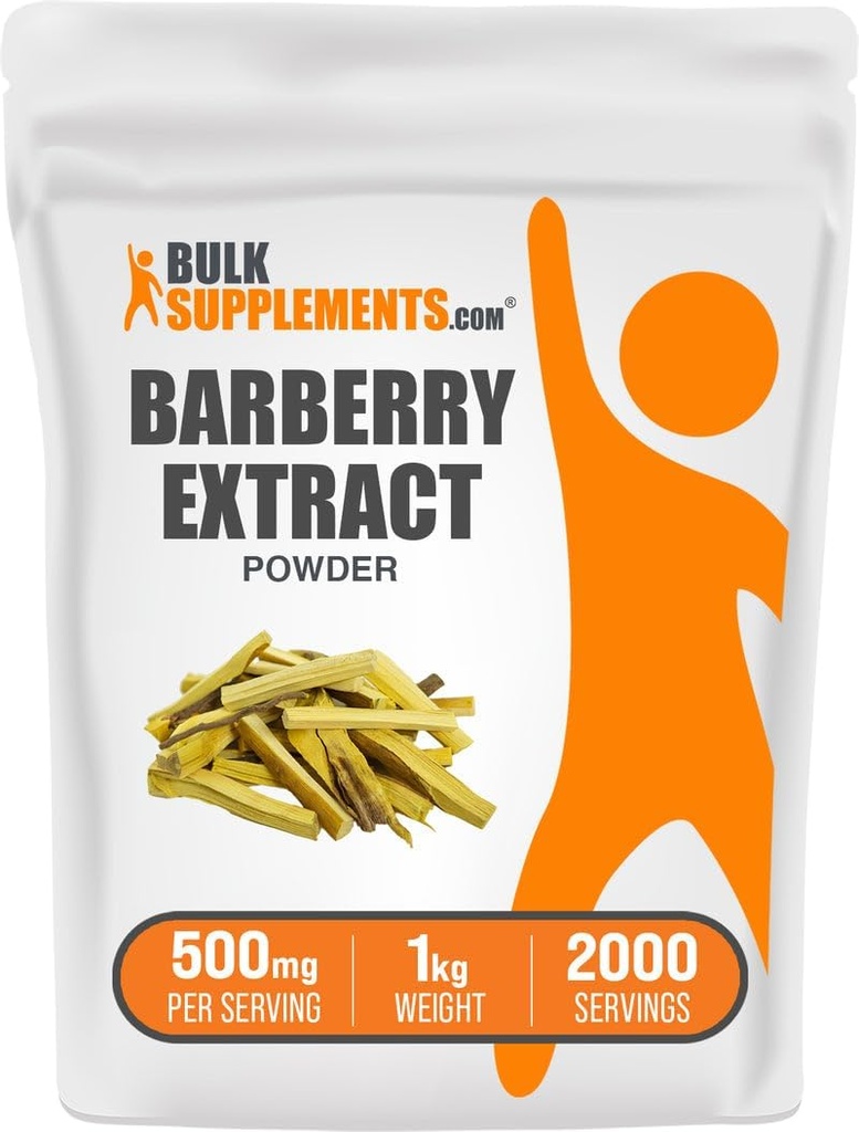 BulkSupplements.com Barberry Extract Powder - Barberry Sypplement, Herbal Supplement - Vegan & Glutenvrij, 500mg per portie, 1kg (2,2 lbs) (verpakking van 1)
