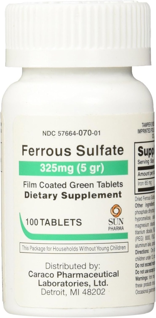 Ferrous Sulfate Iron Supplement Tablets, 100 Telling