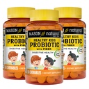 MASON NATUURLIJKE Gezonde Kids Probiotic met vezel - gezonde spijsverteringsfunctie, Verbeterde Gut Health, 60 Kauwtabletten (pakket van 3)