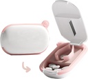 MURRI&MURRDI Kleine Pillensnijder en Organisator voor Kleine of Grote Pillen, Portable Medicine Cutter voor Zaktas, Pillenhouder Cutter voor Vitaminen, Tabletten, Medicijnen, Roze