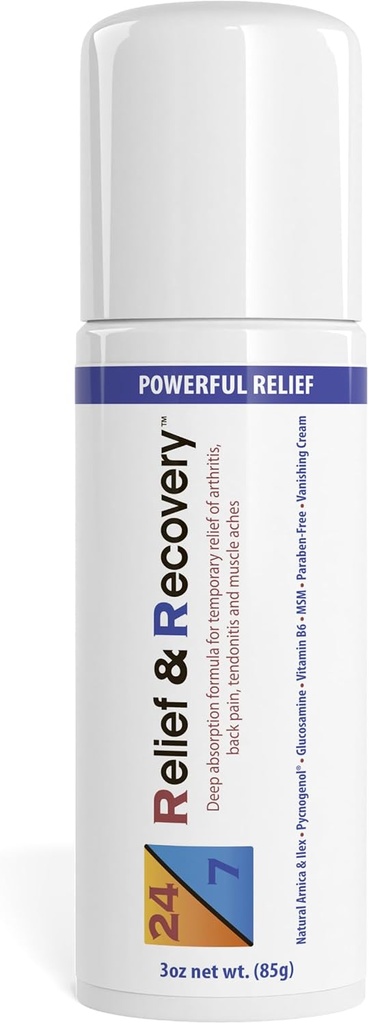 24/7 verlichting & herstel pijnverlichting roll on - 3 Ounce - spierpijn verlichting crème, Joint pijn verlichting, bursitis pijn verlichting, scicatica pijn verlichting, pijn verlichting voor voeten, topische pijn reactie