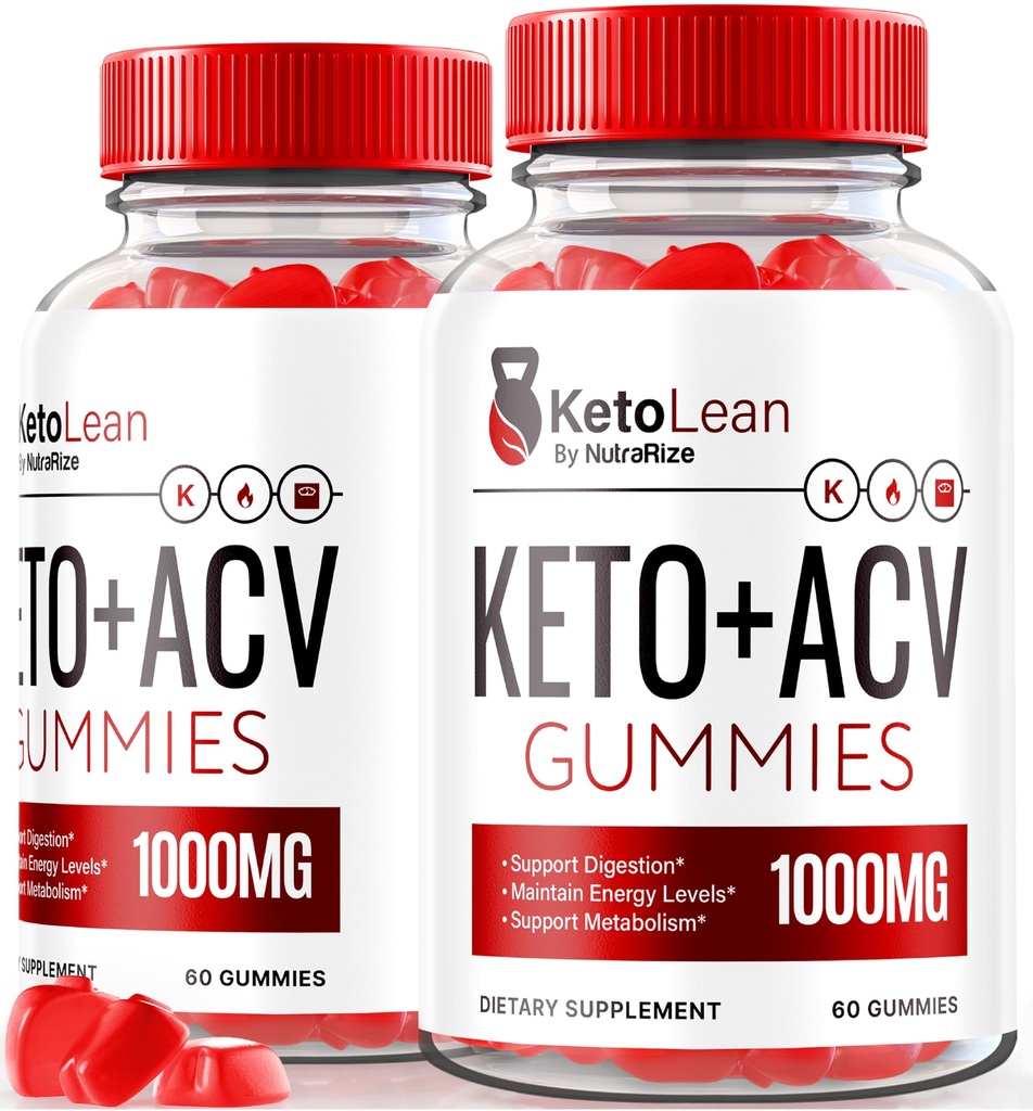 (2 Pack) Keto Lean Keto ACV Gummies, Keto + ACV Gummies, All Natural Apple Cider Vinegar 1000MG, ACV Keto Gummy Supplement, Keto Vitamines, Officiële Keto Plus ACV, KetoLean Reviews (120 Gummies)