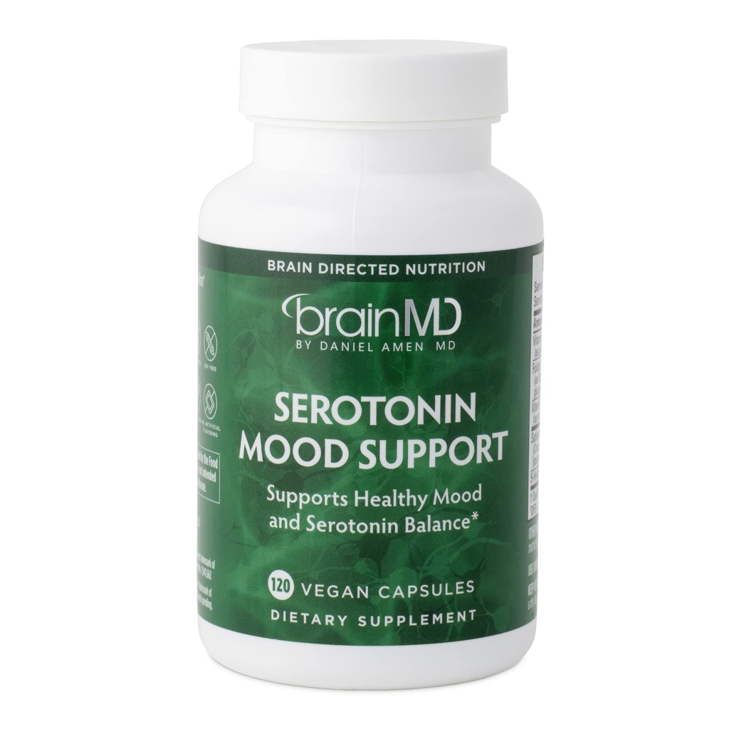 BRAINMD Dr Amen Serotonine Mood Ondersteuning - 120 capsules - Ondersteunt gezonde serotoninebalans - Glutenvrij - 30 porties