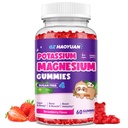Gommies de magnésium pour les enfants - Glycinates de magnésium avec vitamine D3, B6, Potassium et Ashwagandha, Magnésium pour les enfants et les adultes Relaxation, sommeil, cerveau et santé des os - Fraise de vegan 60ct