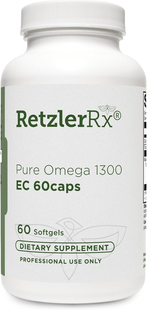 HormoneSynergy Omega 1300 EC Fish Oil Softgels - High-Strengte Omega 3 Supplement met verbeterde absorptie - IFOS geverifieerd, Enteric Coated, 600mg EPA, 260mg DHA - 60 Tellen