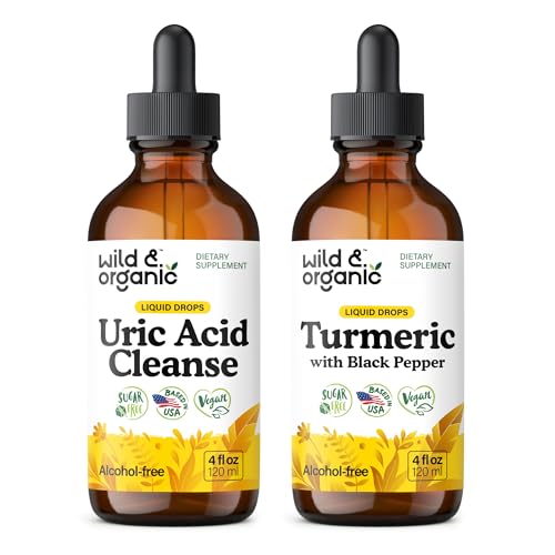Nettoyer l'acide Urique sauvage et organique Teinture 4 fl oz et turcuma Teinture 4 fl oz