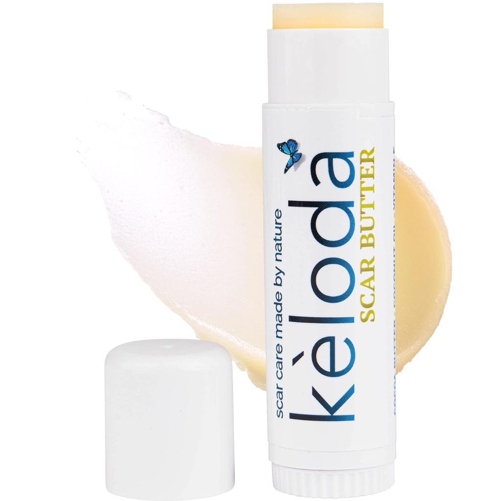 Keloid Scar Care Butter Stick, Scars & Keloids Treatment Balm, For Chirurgical Scars & Keloids from Piercings, Stretch Marks, Acne, With Anti-Scar Cocoa, Shea Butter, Coconut, & Jojoba Oils