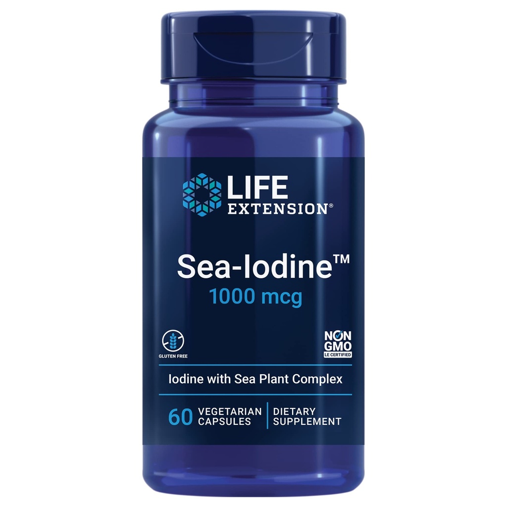 Life Extension Taurine 1000mg et Sea-Iodine 60 capsules Supplément