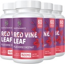 Red Vine Leaf Extract 1400mg & Horse Chestnut Extract 100mg Supplement voor been, vet, Circulatie, hart, huid (60 capsules - 4 flessen)