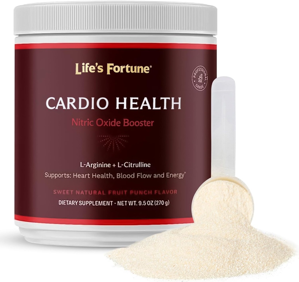 Life's Fortune 5000mg L-Arginine Supplement Powder & 1000mg L-Citrulline, High Potency Nitric Oxide Health Booster, Endurance, Workout Performance, Natural Fruit Punch Flavor (20 Servers)