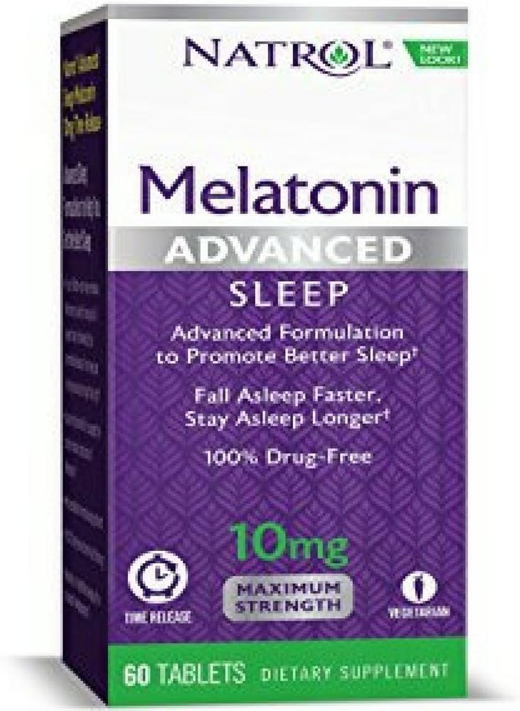 Natrol Advanced Sleep Melatonine Tablets, Maximale sterkte, 60 Telling, Verpakking van 5