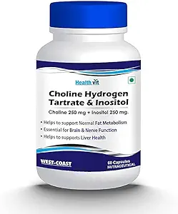 Choline waterstoftartraat 250 mg & Inositol 250 Mg - 60 capsules
