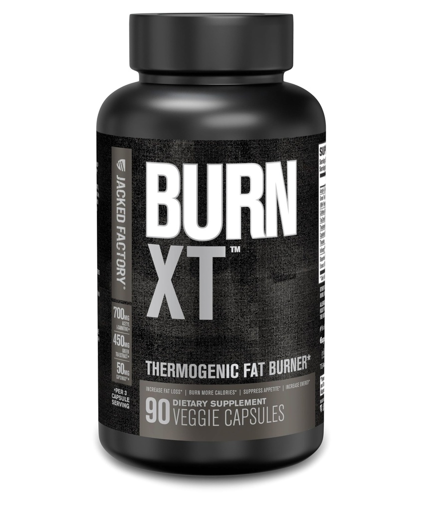Ge Jacked Factory Burn XT Black Thermogenic Fat Burner - Weight Loss Supplement, Apetite Suppressant, Nootrope Energy Booster 